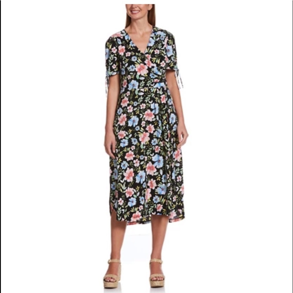 New Rafaella Floral Printed Hi Low Midi Dress Plus Sizes